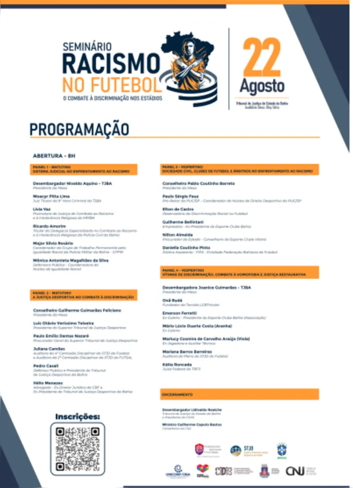 Imagem ilustrativa da imagem Unicorp-TJBA e CNJ promovem evento sobre combate ao racismo no futebol