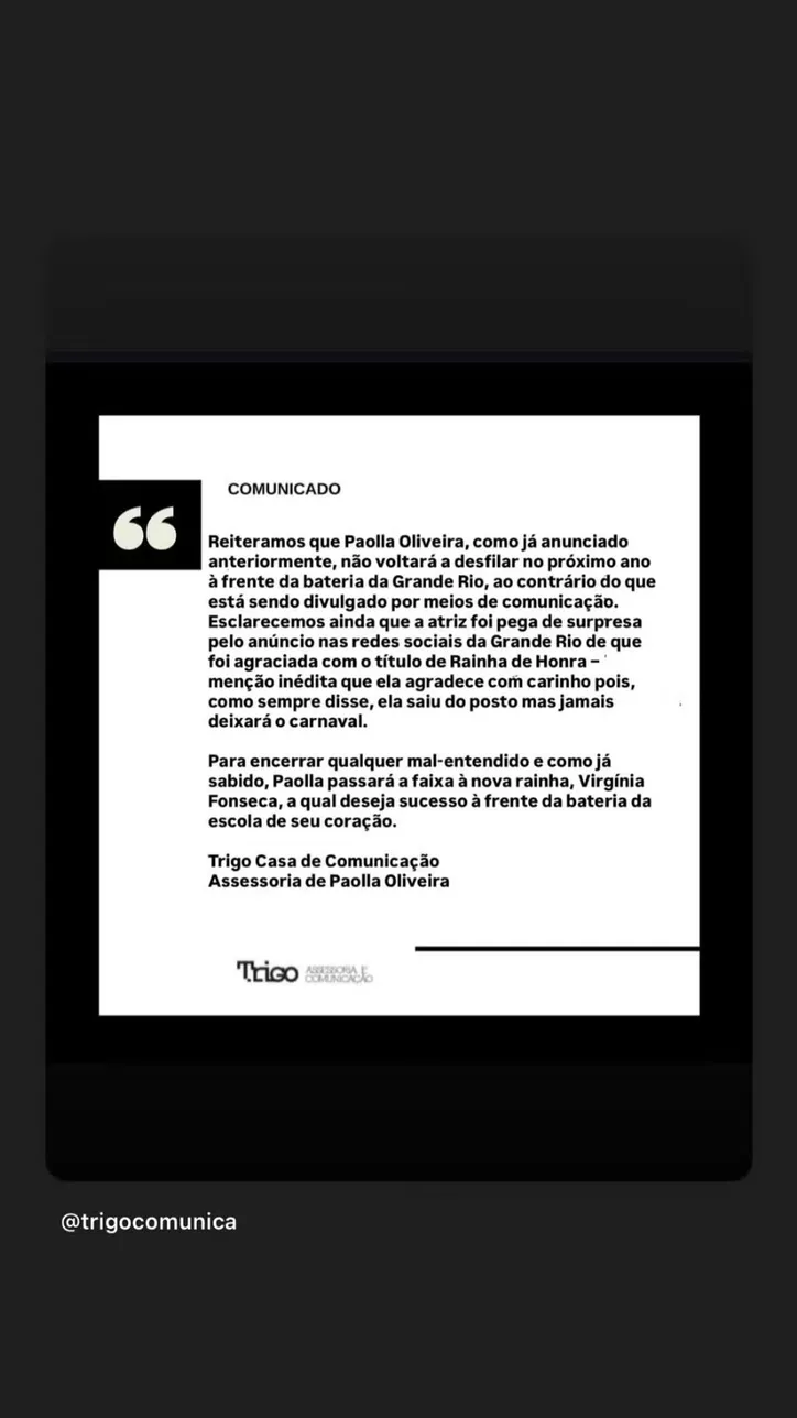 Comunicado oficial