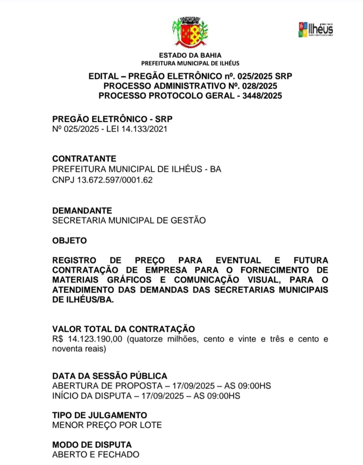Imagem ilustrativa da imagem Licitação para compra de 70 mil calendários é contestada em Ilhéus