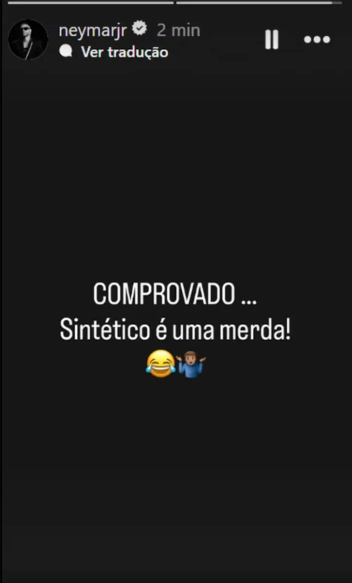 Imagem ilustrativa da imagem Neymar detona gramado sintético após jogo do Santos: "é uma m..."