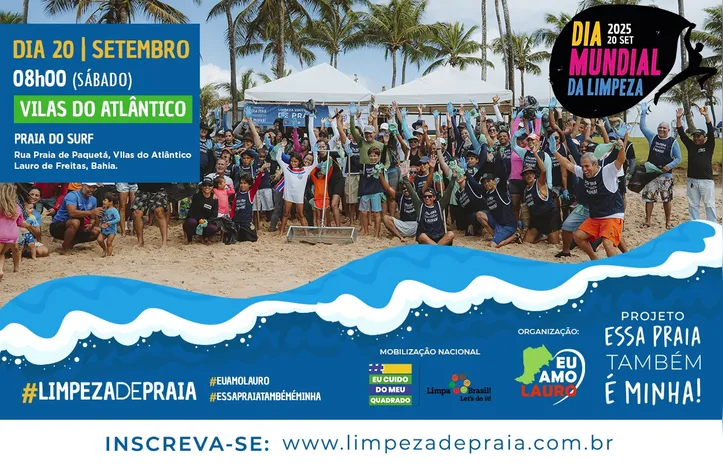 Imagem ilustrativa da imagem Praia do Surf recebe ação global de limpeza e sustentabilidade