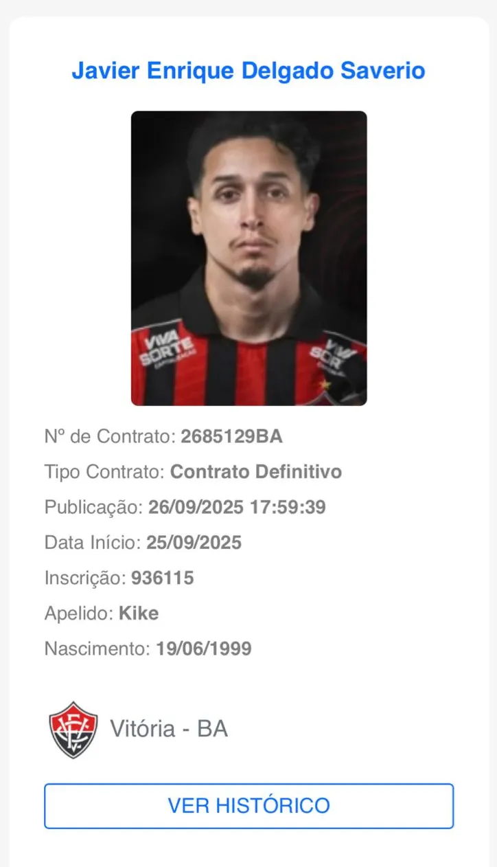 Kike Saverio teve contrato publicado no BID