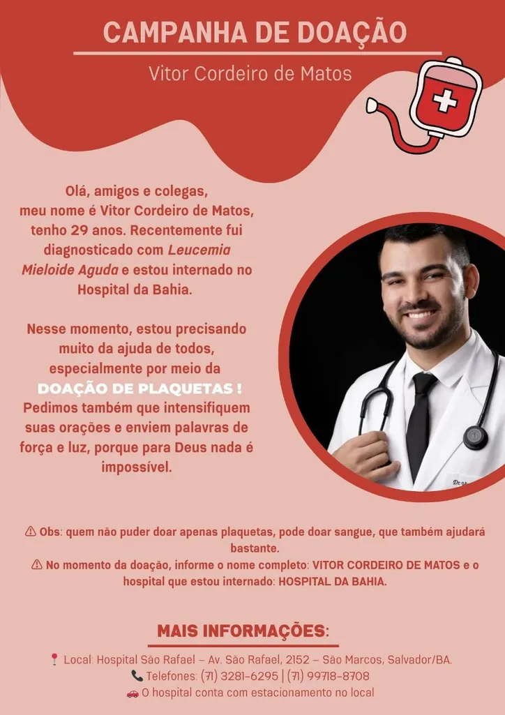 Imagem ilustrativa da imagem Rede de apoio para médico baiano com câncer mobiliza redes socias