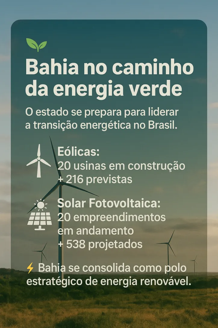 Imagem ilustrativa da imagem Entre turbinas e minérios, Bahia vira potência da transição energética