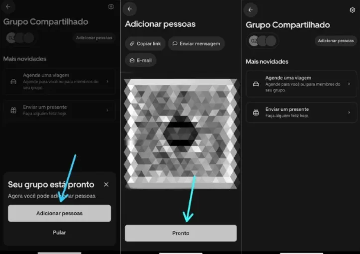 Últimos passos para criar o grupo do Uber Group Rides