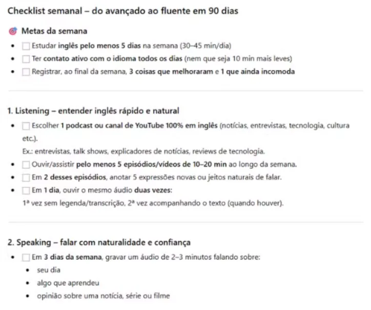 Checagem de progresso