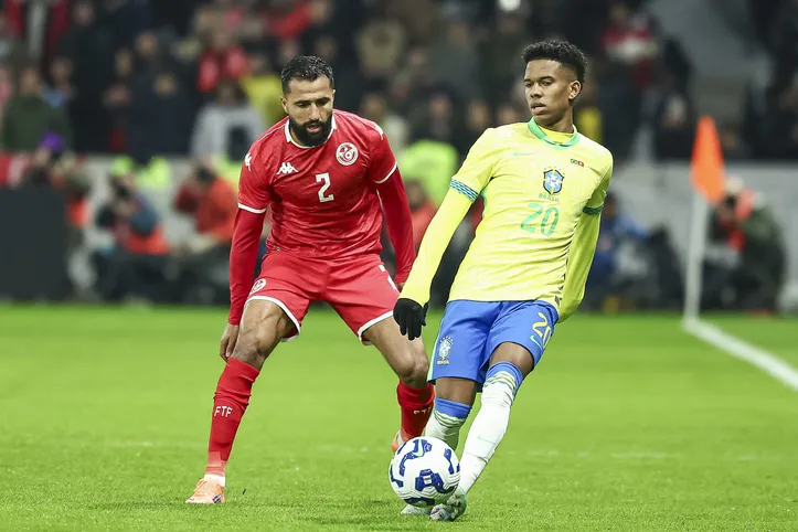 Estêvão marcou o gol brasileiro no amistoso com a Tunísia
