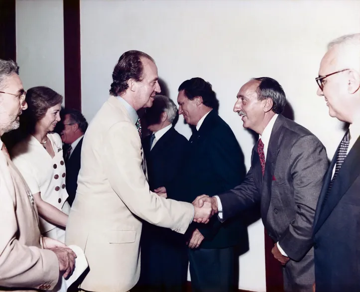 Pepe em conversa com o então rei da Espanha