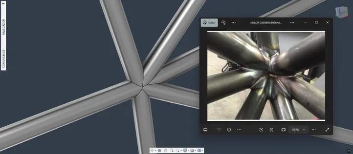 Protótipo em Python e imagem realista da estrutura do carro da Xangô E-Racing