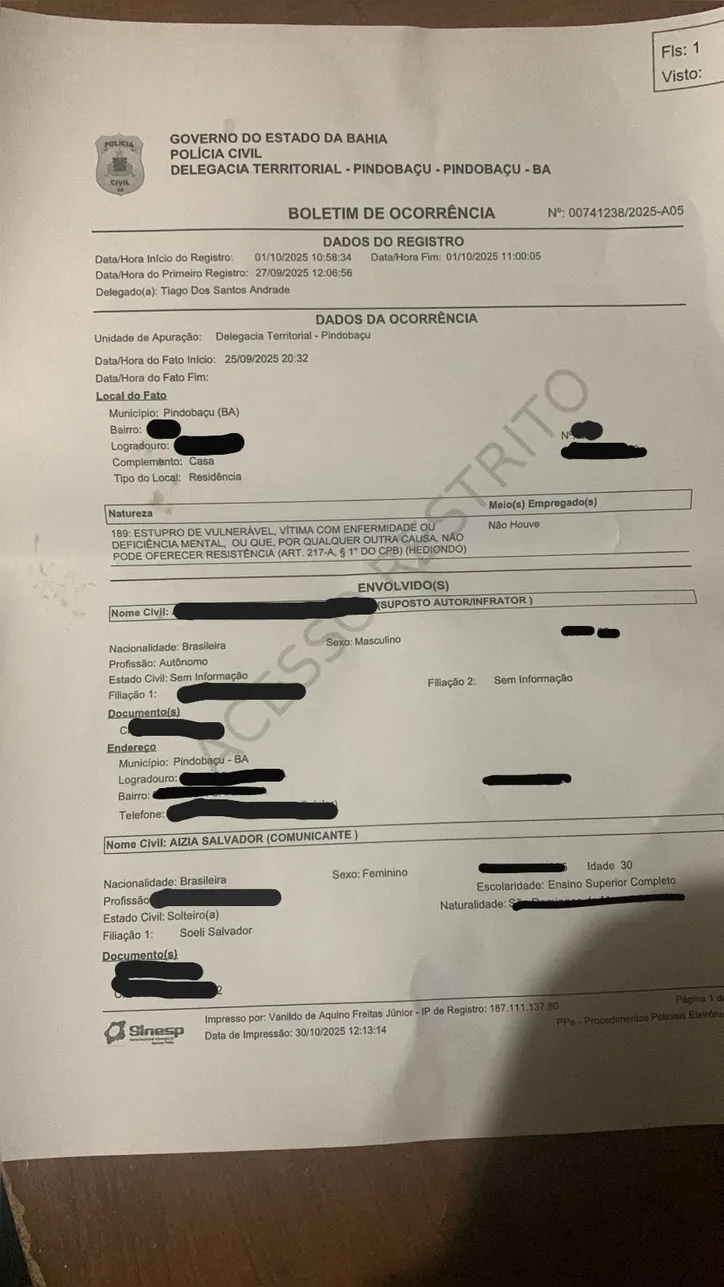 Boletim de ocorrência