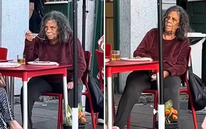 Maria Galdys no Rio de Jneiro almoçando