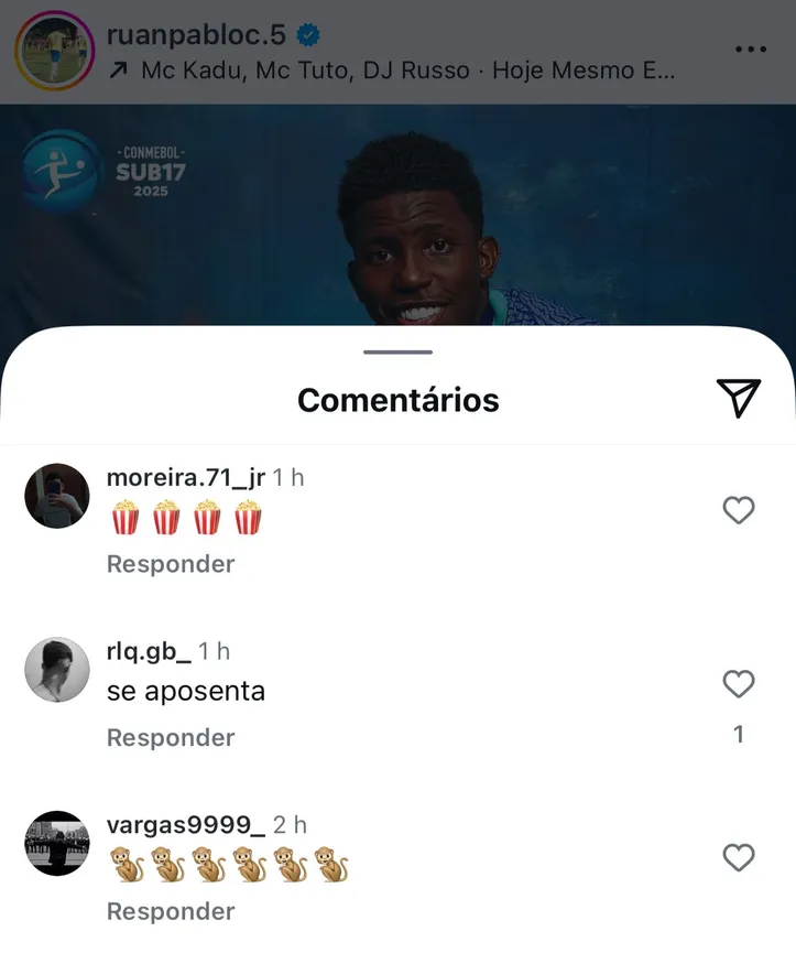 Imagem ilustrativa da imagem Grave! Ruan Pablo é vítima de racismo após perder pênalti