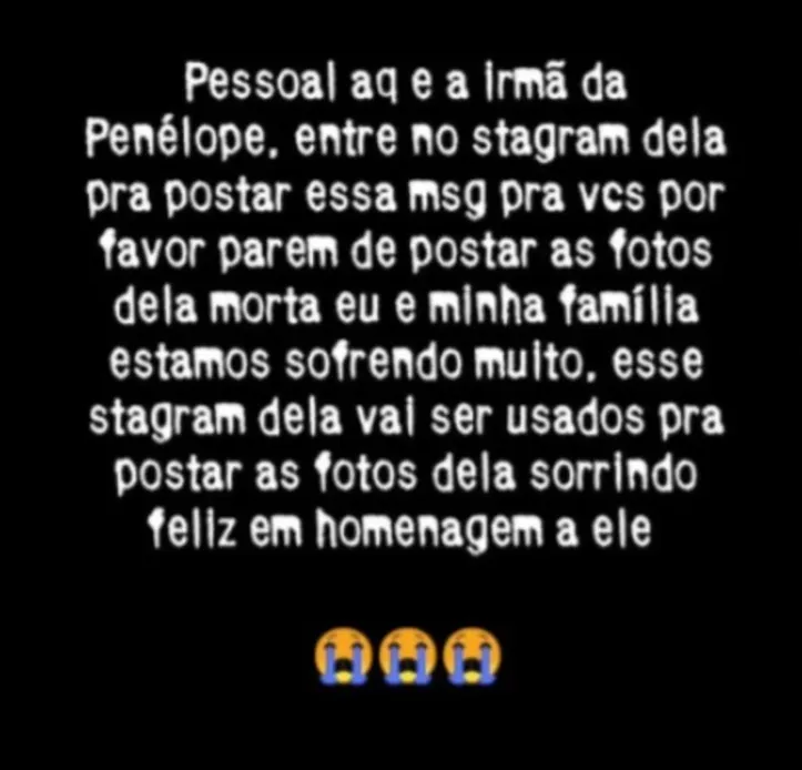 Imagem ilustrativa da imagem Irmã da Japinha do CV faz apelo após morte da jovem: “Parem"