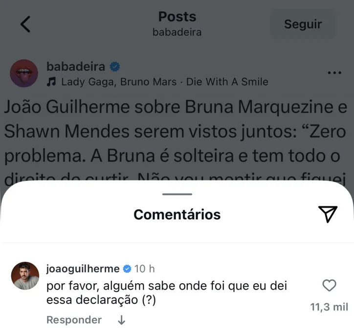 Resposta de João Guilherme