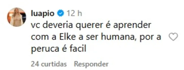 Comentário de Luana Piovani sobre Bianca Andrade
