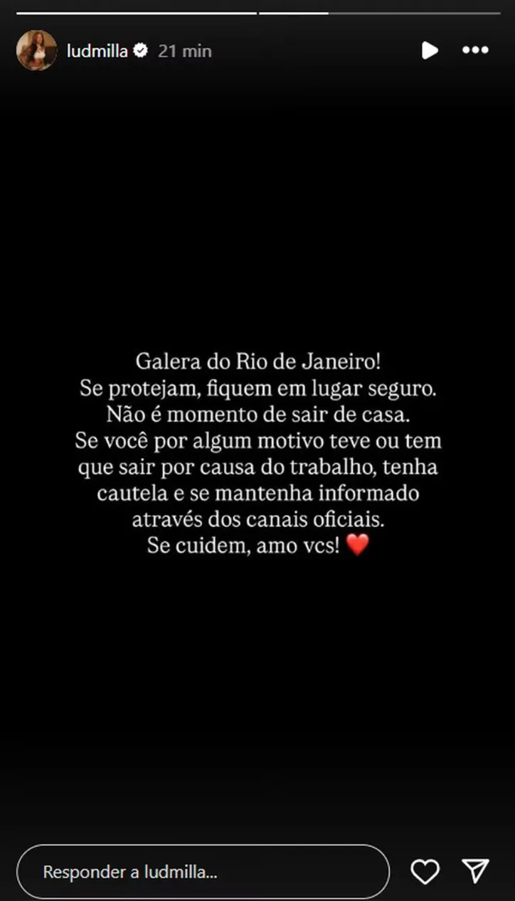 Post de Ludmilla no Instagram