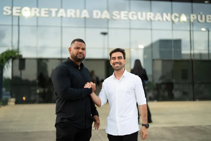 João Paulo, secretário de Segurança e Trânsito e Junior Marabá, prefeito de LEM
