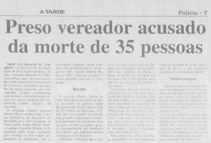 Imagem ilustrativa da imagem Metanol já matou dezenas de pessoas na Bahia há 26 anos; relembre