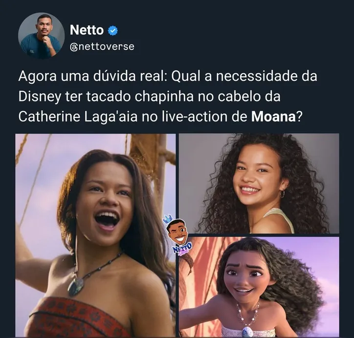 Imagem ilustrativa da imagem Mudança no filme da Moana revolta pais e fãs: "Embranqueceu"
