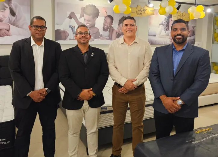 Alexandre de Oliveira, Bruno Brasil, Marcel Queiroz e Sandro Maia em noite de inauguração