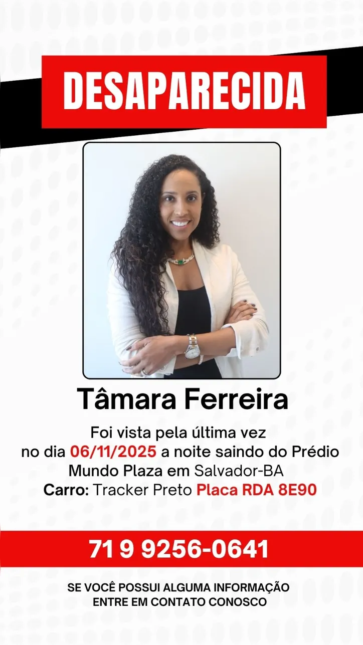 Imagem ilustrativa da imagem Nutricionista desaparece a caminho de evento em Salvador