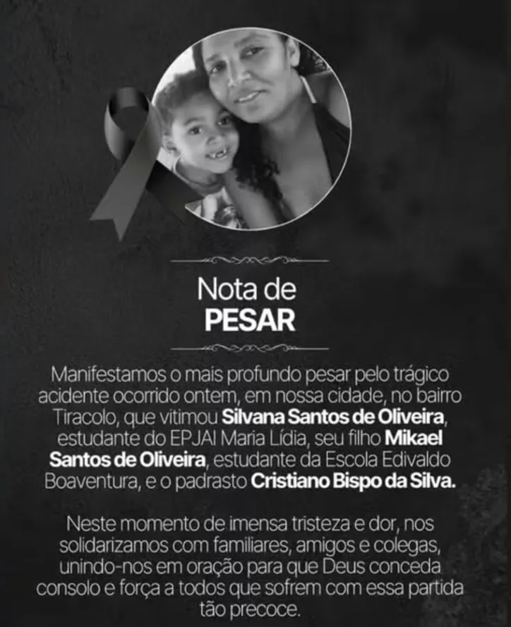 Prefeitura de Araci lamentou a morte da criança