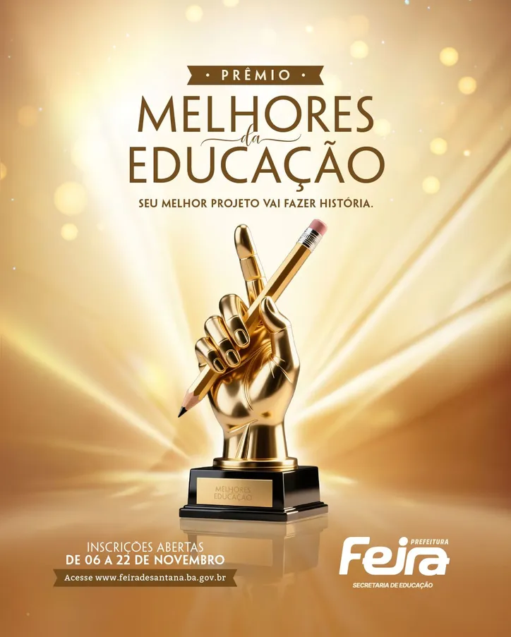 Imagem ilustrativa da imagem Secretaria de Educação de Feira institui “Prêmio Melhores da Educação de Feira de Santana”