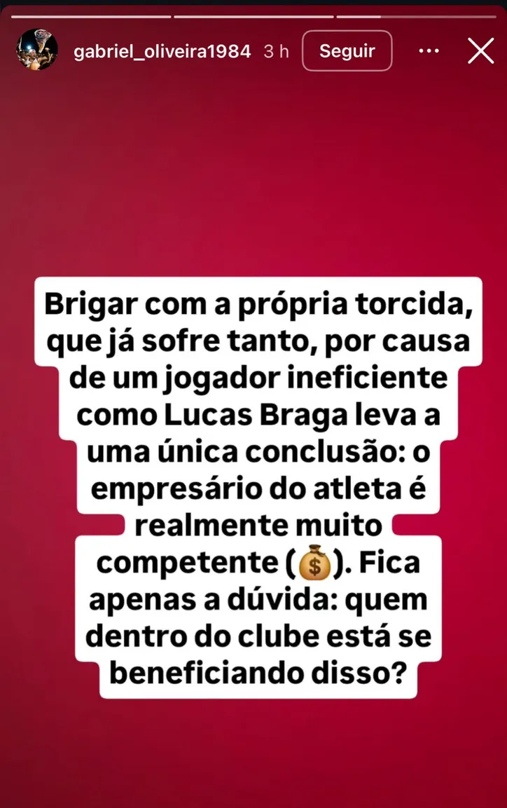 Mensagem do presidente da TUI, Gabriel Oliveira