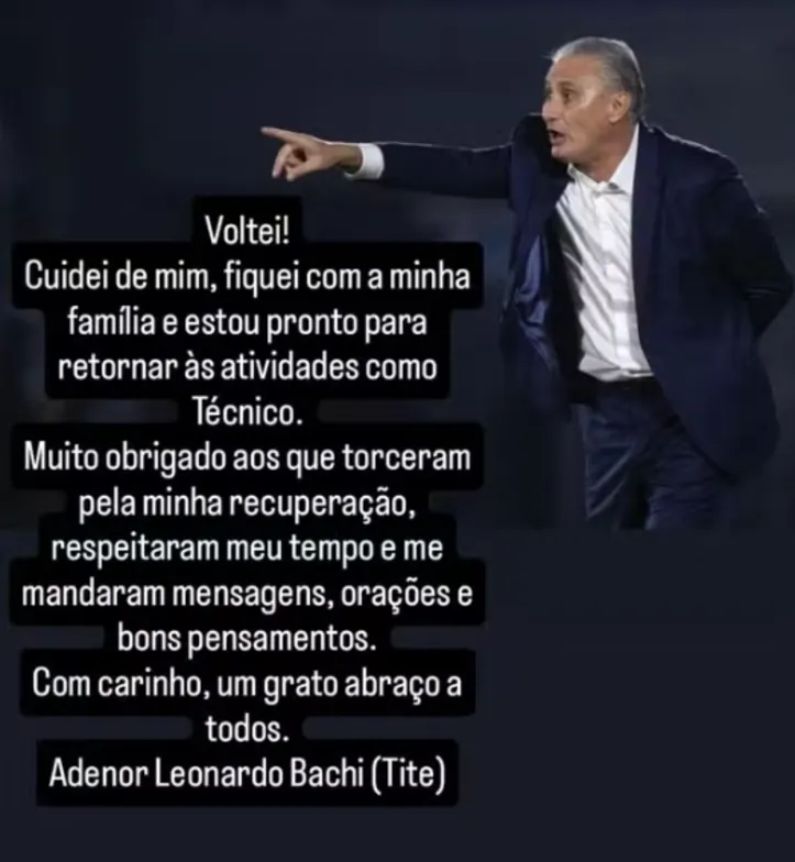 Tite anuncia retorno