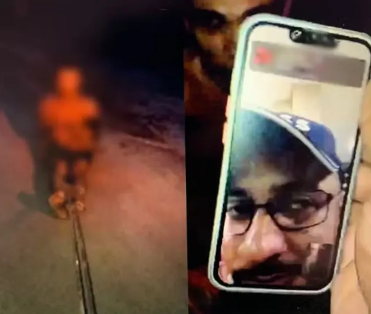 Homem sendo torturado pelo CV por videochamada