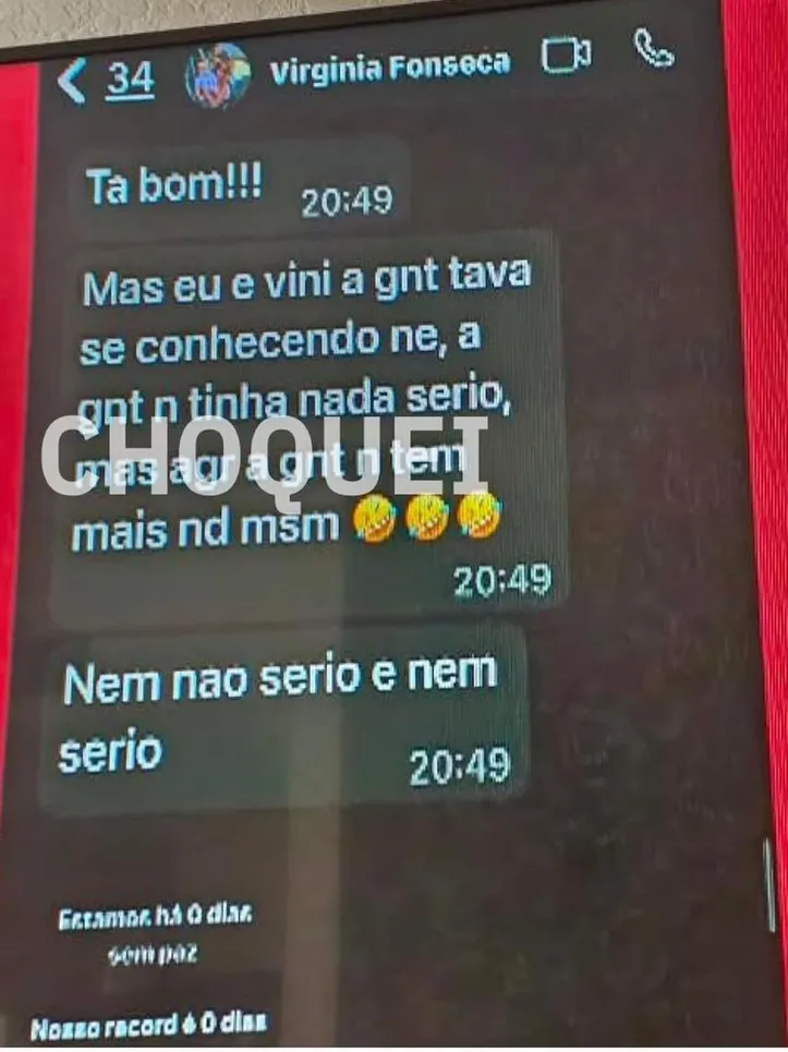 Print da conversa de Virginia