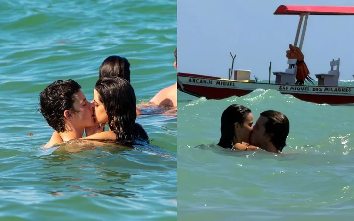 Flagra dos artistas se beijando