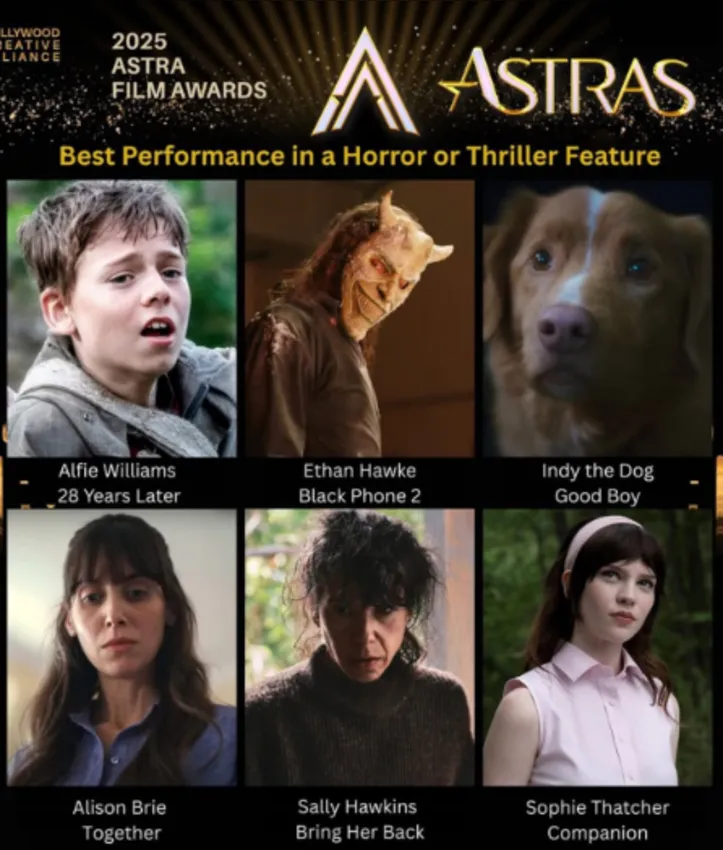 Indicados a melhor performance em filmes de horror no Astras 2025