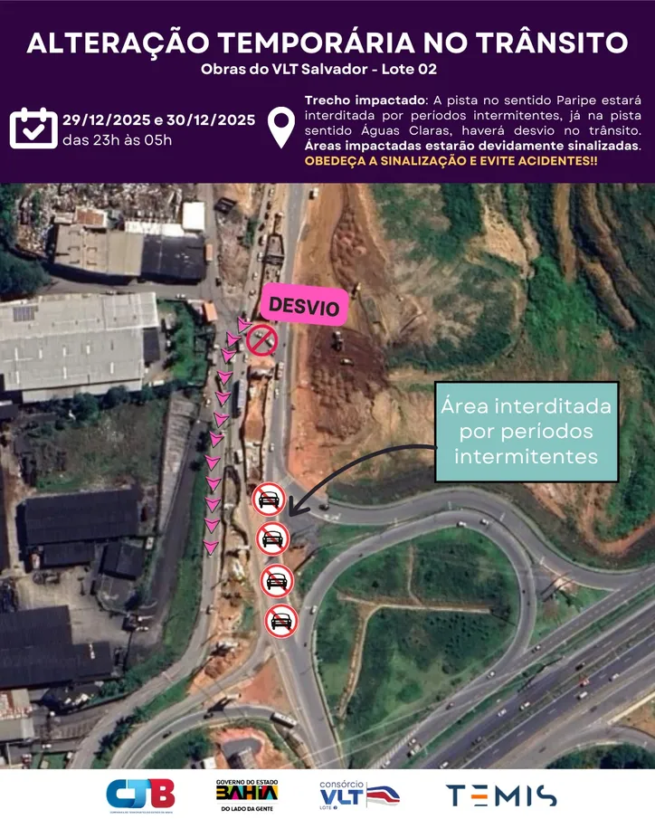 Imagem ilustrativa da imagem Estrada do Derba será interditada para avanço nas obras do VLT