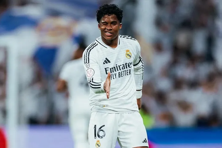 Endrick comemorando gol pelo Real Madrid