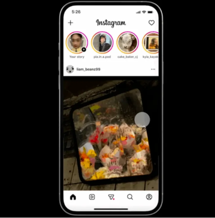 Nova interface do Instagram
