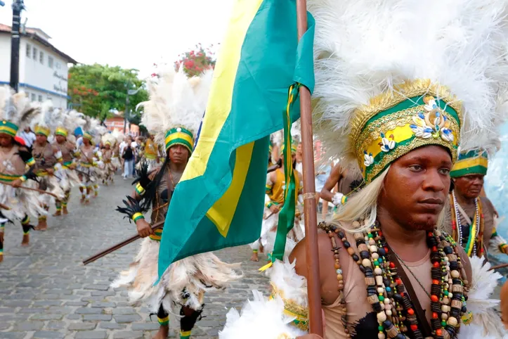 Povos originários foram representados na festa cívica.