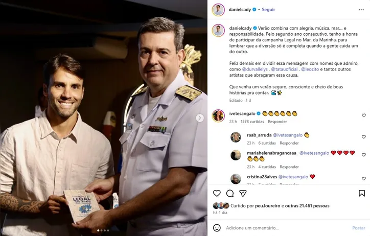 Comentário de Ivete no post de Daniel