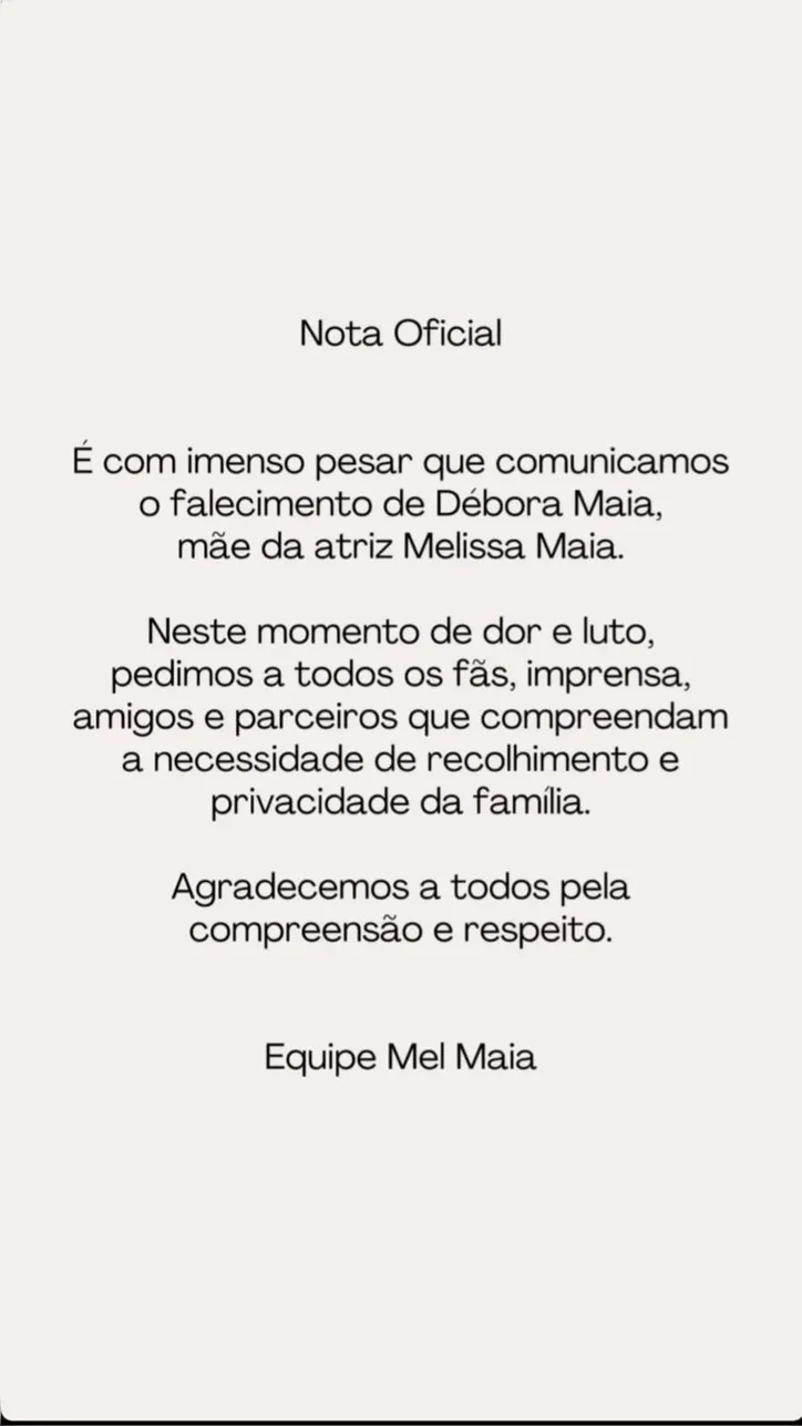 Imagem ilustrativa da imagem Mãe de Mel Maia é encontrada morta no Rio de Janeiro