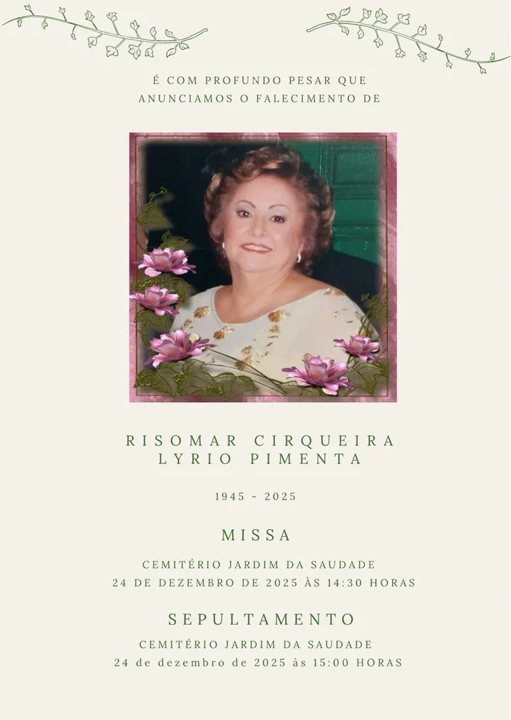 Imagem ilustrativa da imagem Morre mãe de advogado tributarista e professor Marcos Pimenta