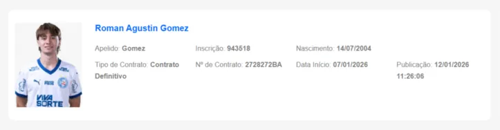 Lateral-direito teve seu vínculo com o Bahia publicado nesta segunda-feira, 12