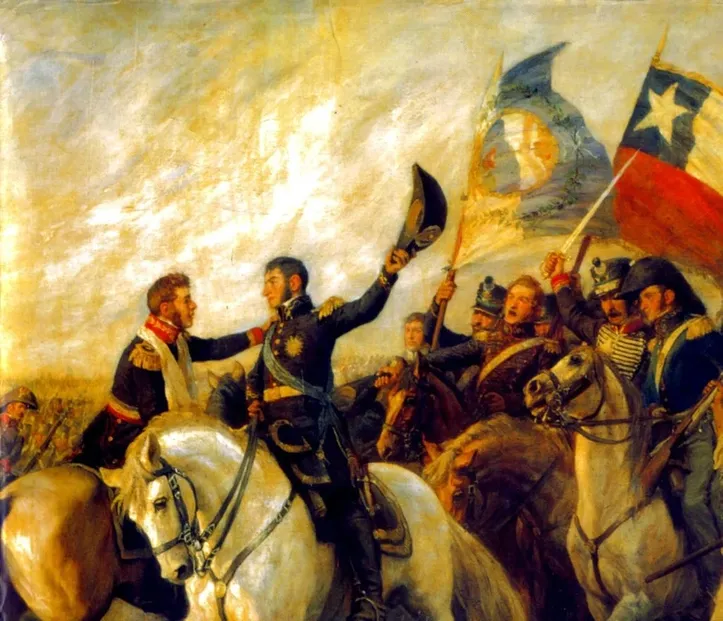 Pintura de O'Higgins na Independência do Chile