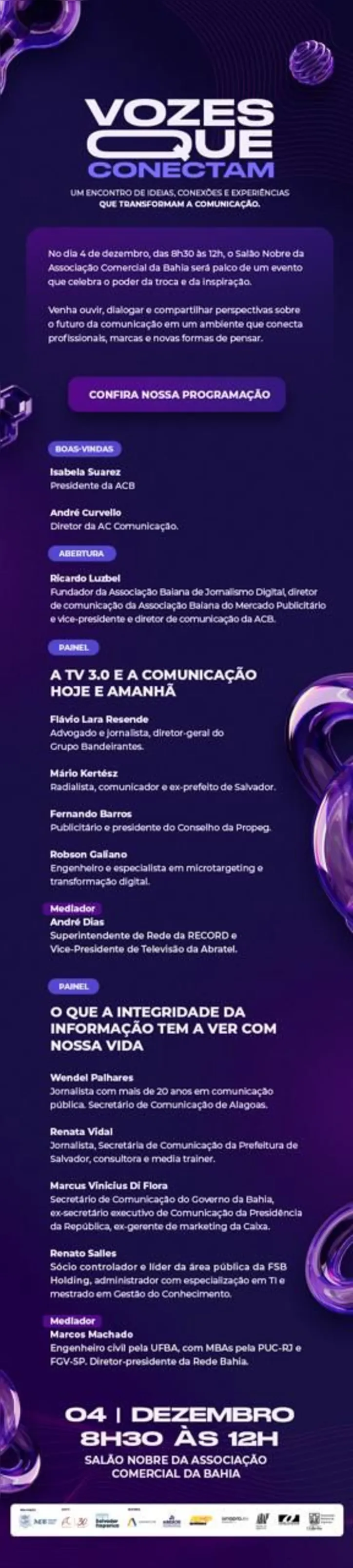 Imagem ilustrativa da imagem Salvador sedia seminário inédito com líderes da comunicação