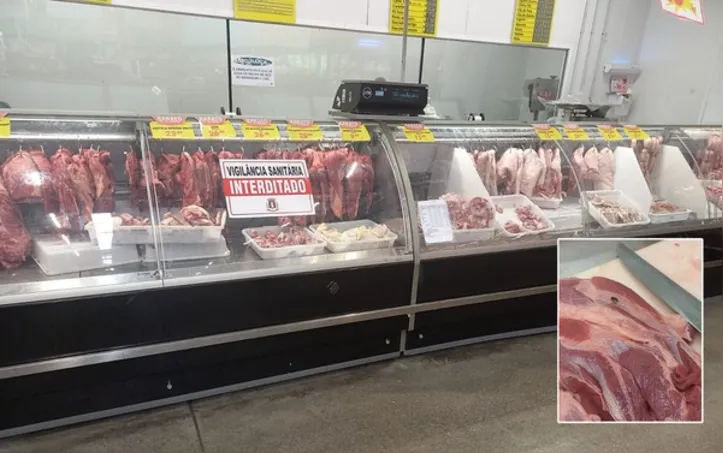 Açougue foi parcialmente interditado após denúncia