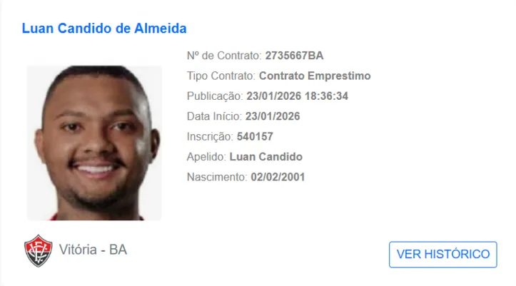 Imagem ilustrativa da imagem Ainda não anunciado, defensor já é oficialmente jogador do Vitória