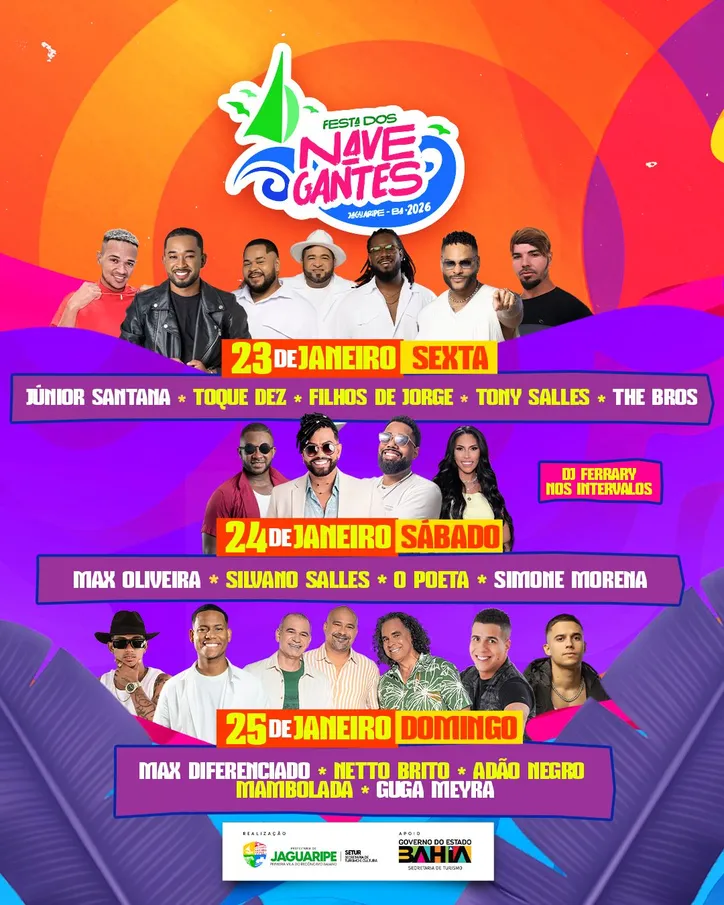 Imagem ilustrativa da imagem Festa dos Navegantes promete agitar Jaguaripe com grandes shows