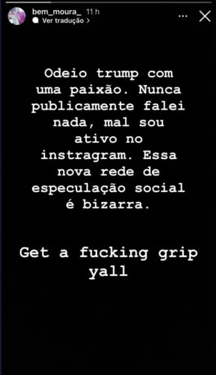 Imagem ilustrativa da imagem Filho de Wagner Moura reage após boatos de apoio a Trump