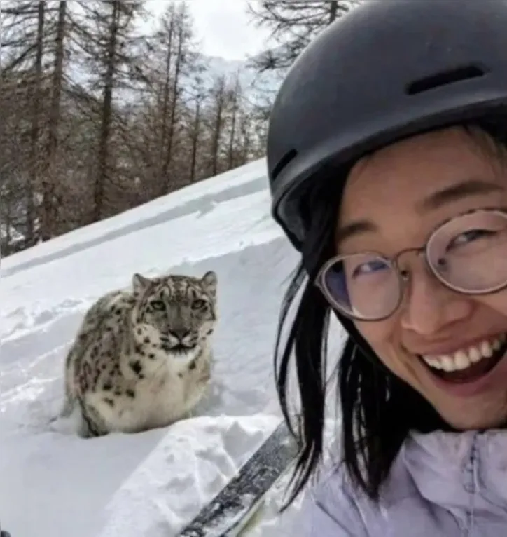 Selfie feita pela jovam antes do ataque