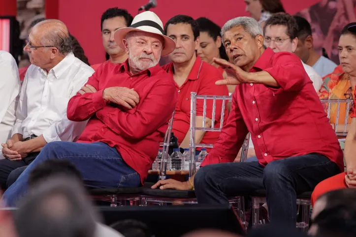 Lula e Jerônimo juntos no evento de 46 anos do PT