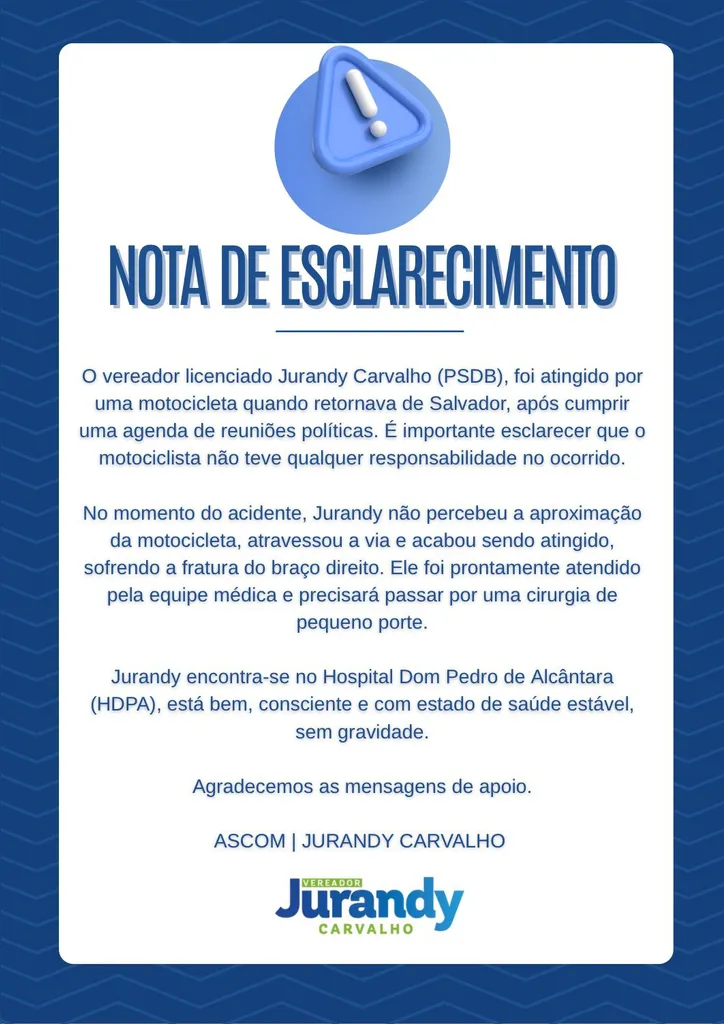 Nota de Esclarecimento da Assessoria do Vereador